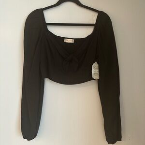 Altar’d State NWT cropped long sleeve tie front blouse